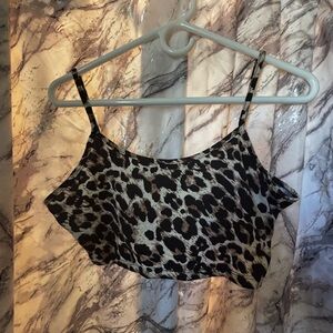 SHEIN Black and Brown Leopard Cami Top
